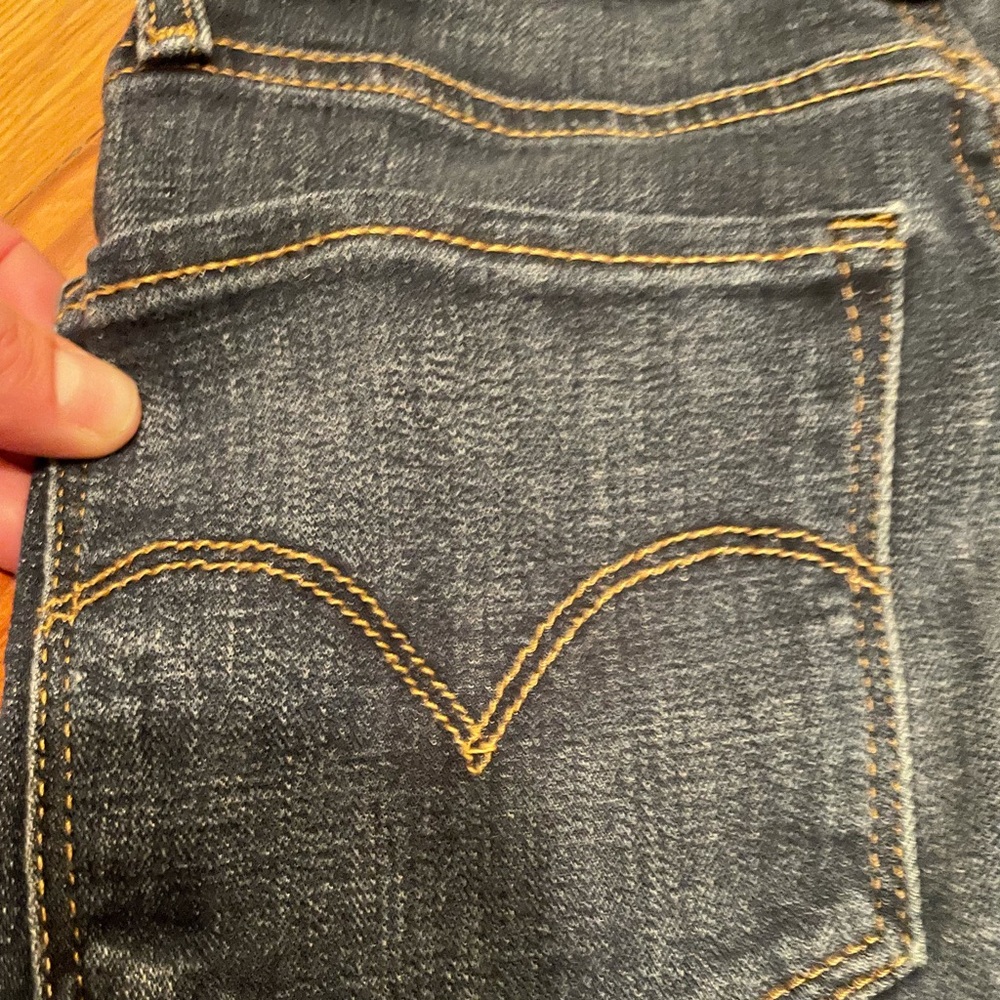 LEVIS 721 HIGH RISE SKINNY WOMENS DENIM BLUE JEANS HEMMED 24 - Picture 15 of 15